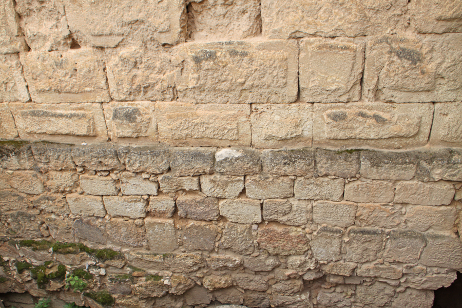 wall built by three civilizations in Jerash, Jordan
