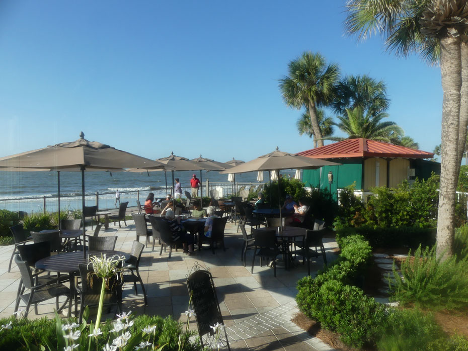 tables with ocean view