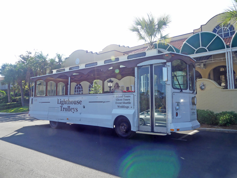 White vintage trolley