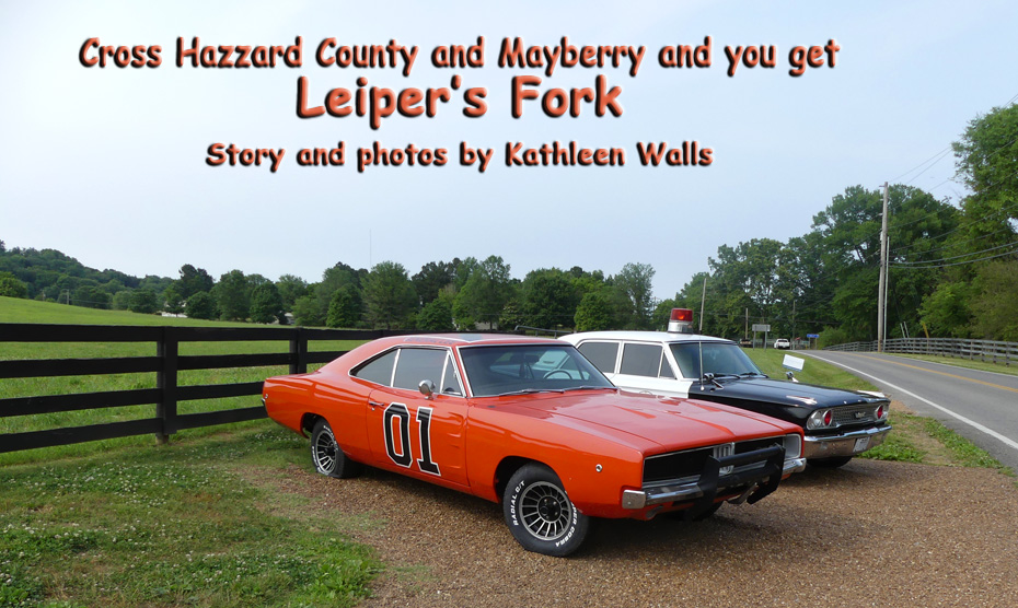 General Lee and barney Fife's patrol car parked on road