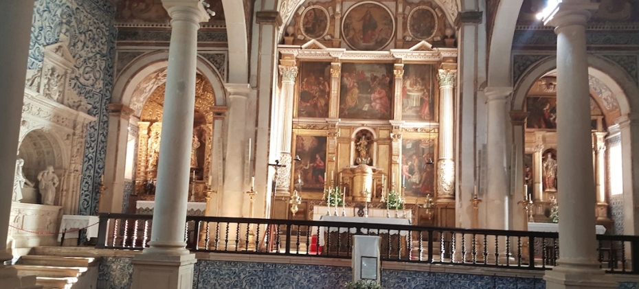 Obidos church interior in Portugal