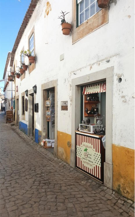 Obidos Street Scene in Portugal