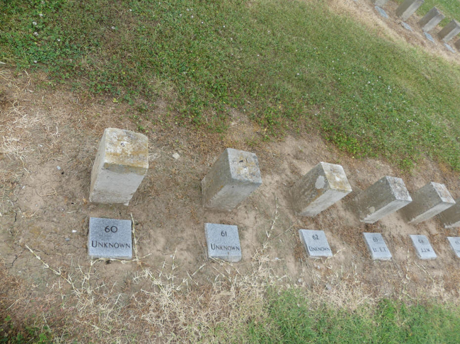 grave markers in cemetary