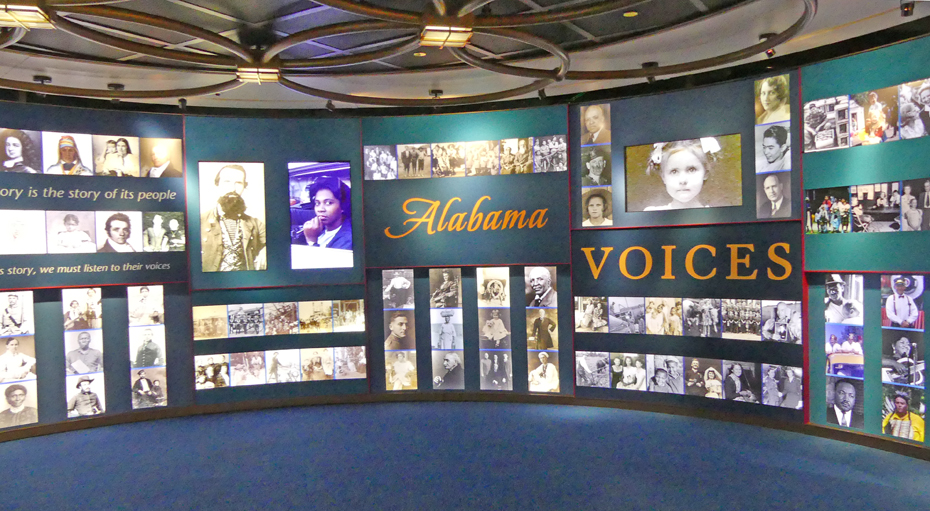 The Alabama Voices exhibit at Montgomery's Alabama Museum