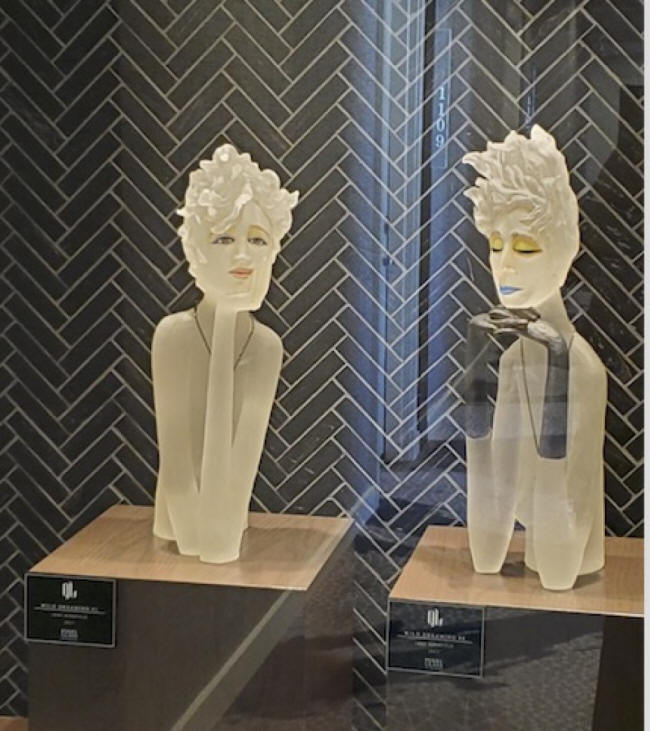 glass figures at hotel