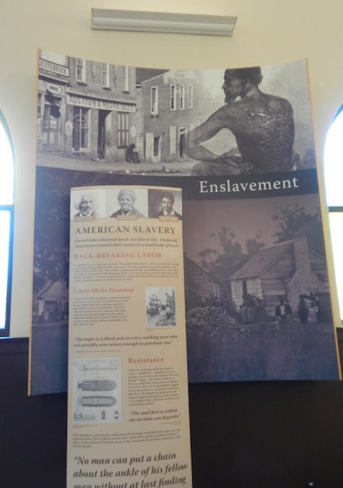 poster about enslavement in Oxford, MS
