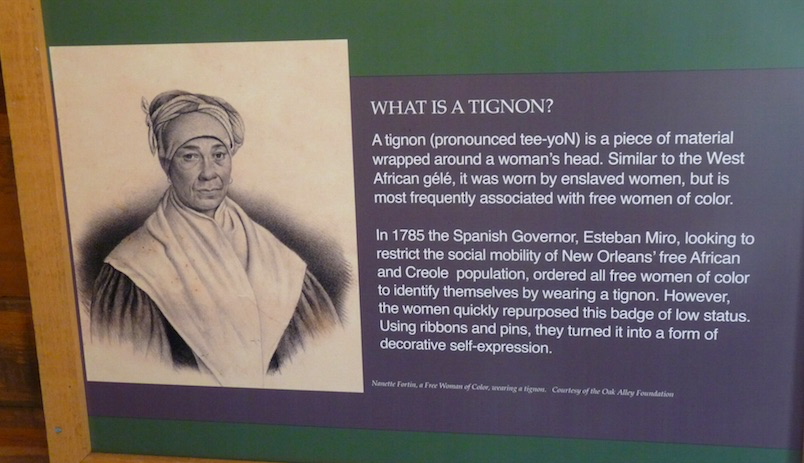 Poster showing and esplaining a free Black womon wearing a tignon