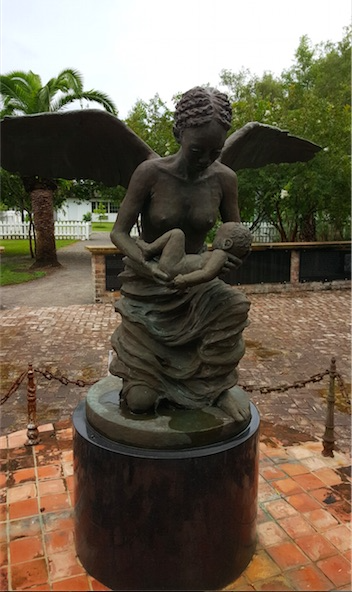 an Angel Sculpture at Whitney Plantation