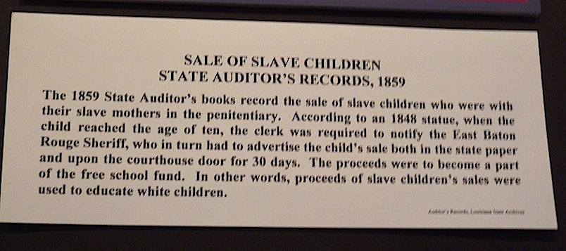 sign from 1859 advertising sale of slave children 