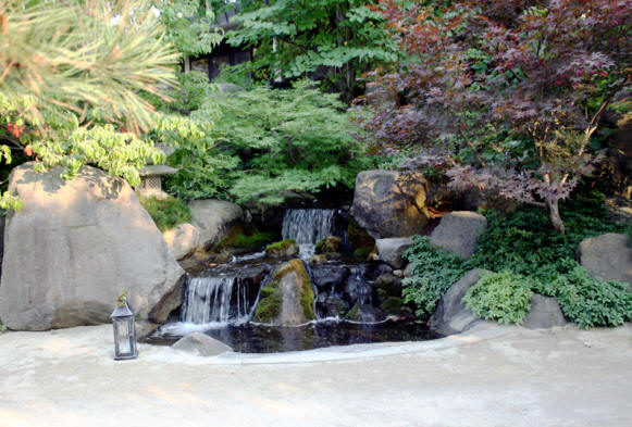 One of the waterfalls at Anderson Japanese Gardens in Rockford, Illinois