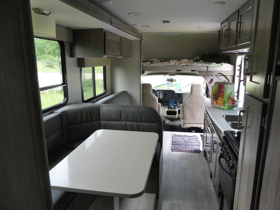 interior of a minnie winnie rv