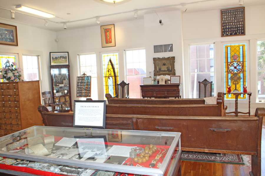 Recreatiosn of Black church at Meek Eaton Black Archives