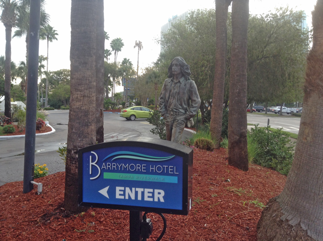 stature of John Lennon at barrymore hotel