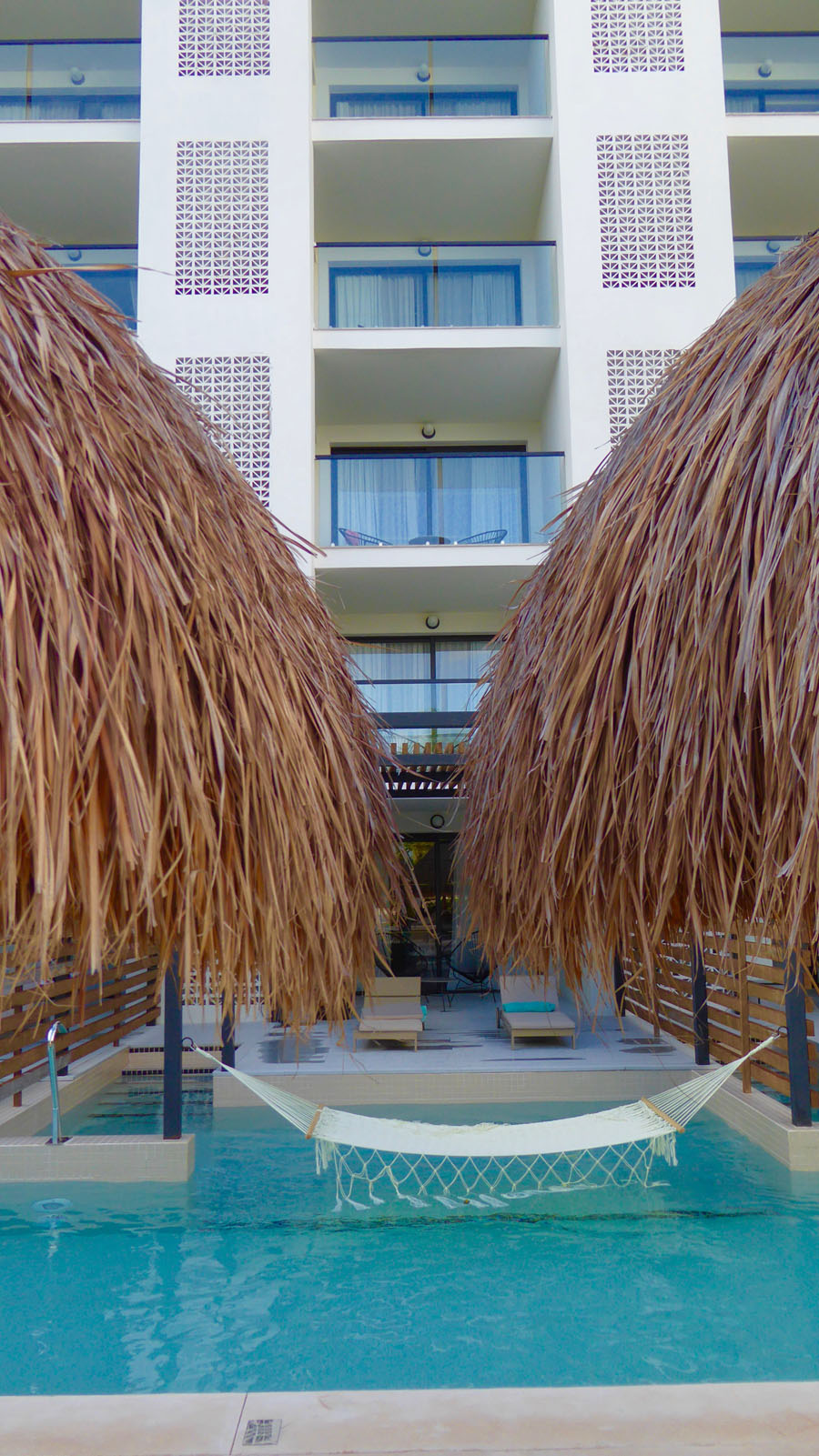 pool at entrance of Finest Resort in Playa Mujeres