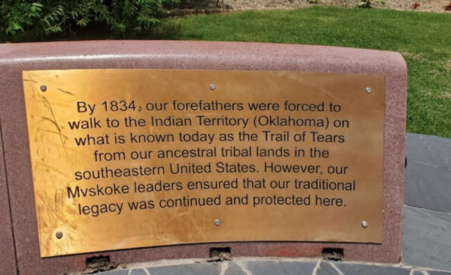 sign telling about trailof tears