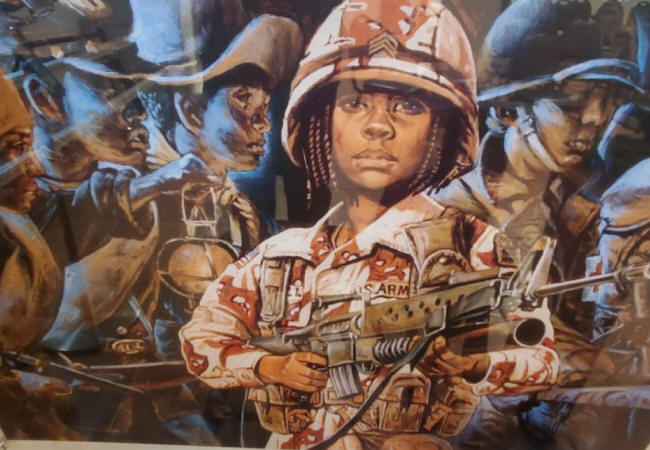mural in buffalo soldiers museum
