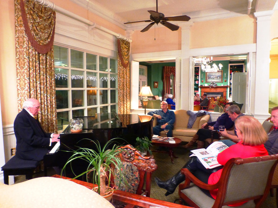 Guests listening to pianist at Green Park Inn in Blowing Rock, NC