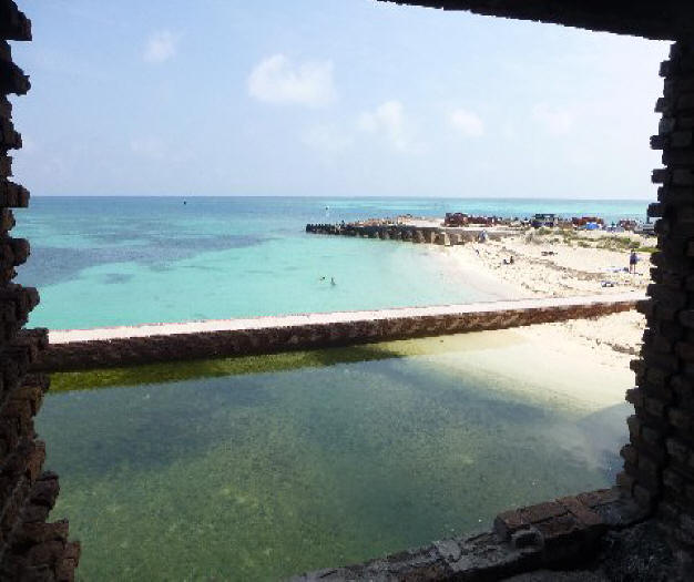View from gunport at Ft. Jefferson on Dry Tortugas