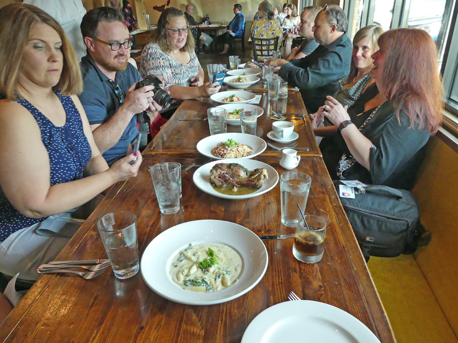 group at lunch table