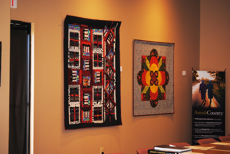 quilts displayed at Elkhart County Convention and Visitors Center