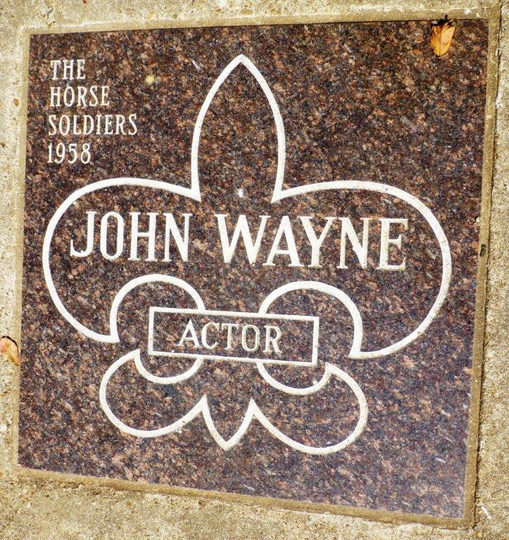 Sign commemorating John Wayne's movie role in Natchitoches, LA