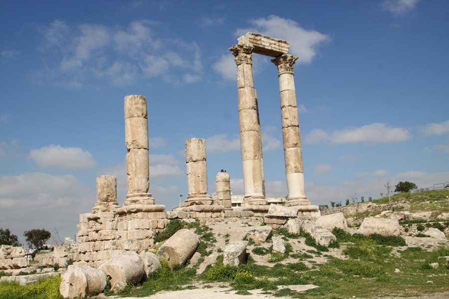 The Temple of Hercules at The Citadel in Amman. Jordan